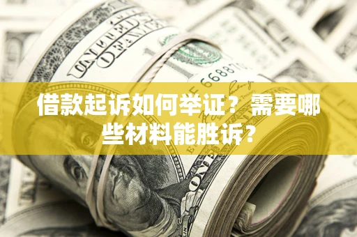 武汉借款起诉如何举证？需要哪些材料能胜诉？